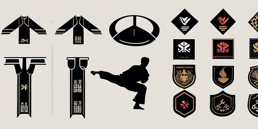 Cinturón negro de taekwondo con símbolo rodeado de valores