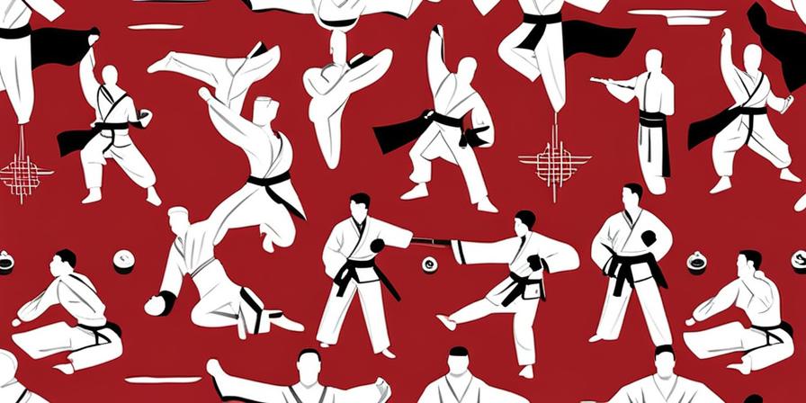 Accesorios de taekwondo dispuestos ordenadamente