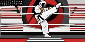 Artista marcial practicando taekwondo para un torneo