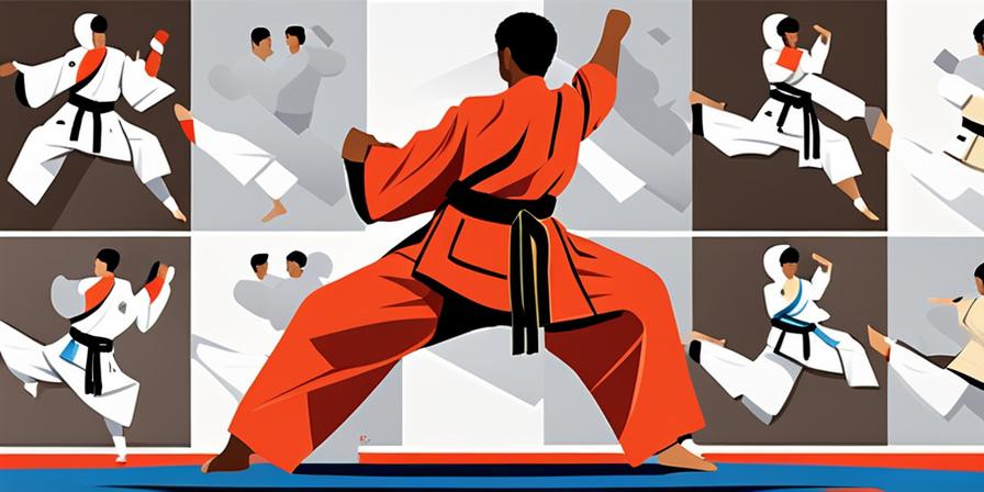 Artista marcial lanzando una patada alta de taekwondo
