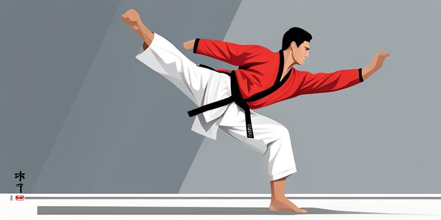 Atleta de taekwondo demostrando equilibrio, flexibilidad y fuerza