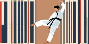 Atleta de taekwondo entrenando fuerza y resistencia
