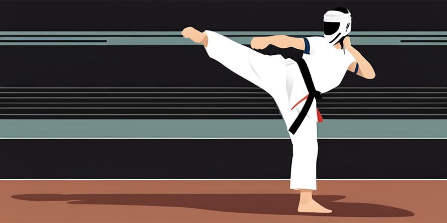 Practicante de taekwondo superando obstáculos y aprovechando sus beneficios