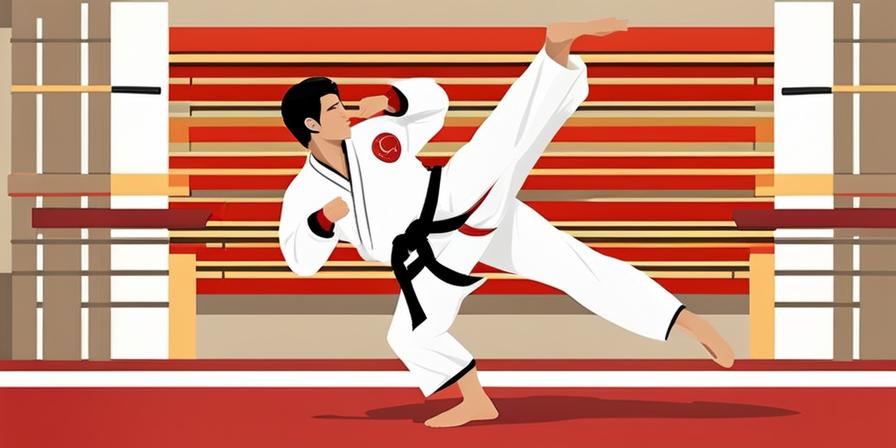 Practicante de taekwondo disfrutando de las ventajas del entrenamiento