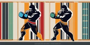 Boxeador bloqueando y contraatacando con precisión y determinación