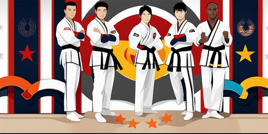 Campeones destacados de Taekwondo en acción