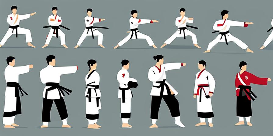 Taekwondo fighter in combat stance, displaying determination