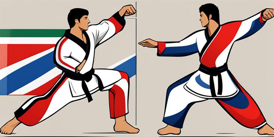 Guerrero de taekwondo en defensa perfecta