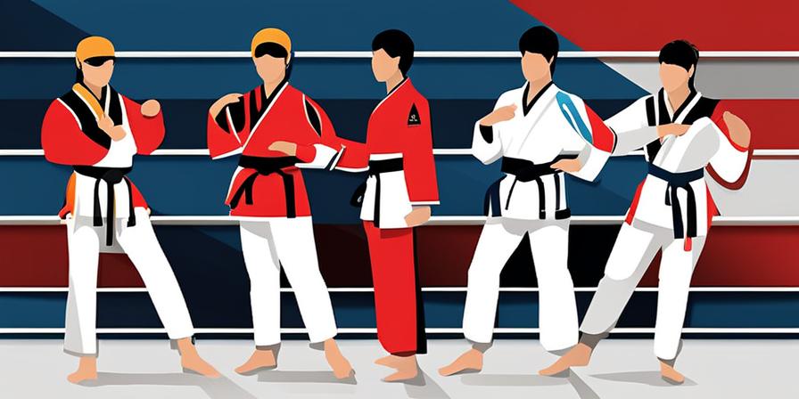 Sabomnim demostrando patadas poderosas en competencia de taekwondo
