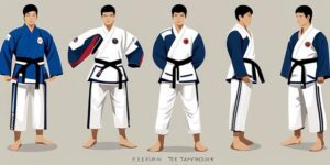 Practicante de taekwondo ejecutando 6º Taeguk