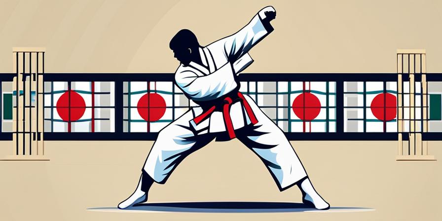 Practicante de taekwondo en posición de Naranji Sogui