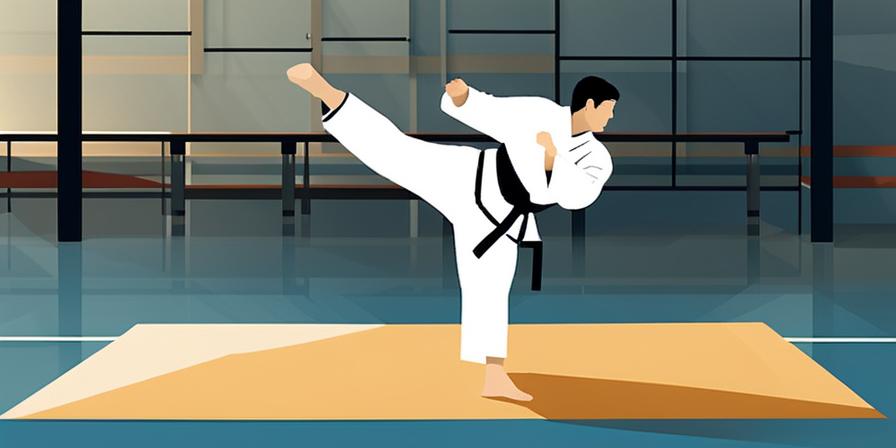 Personas practicando taekwondo en el gimnasio