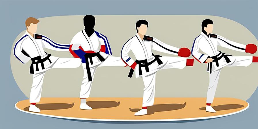 Persona realizando estiramientos de Taekwondo