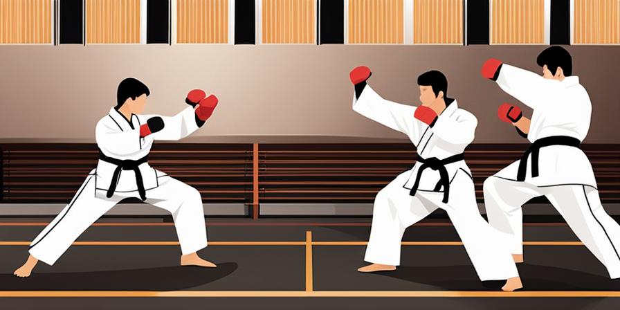Estudiante de Taekwondo con determinación y persistencia