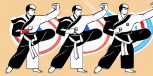 Persona realizando taekwondo con seguridad y confianza