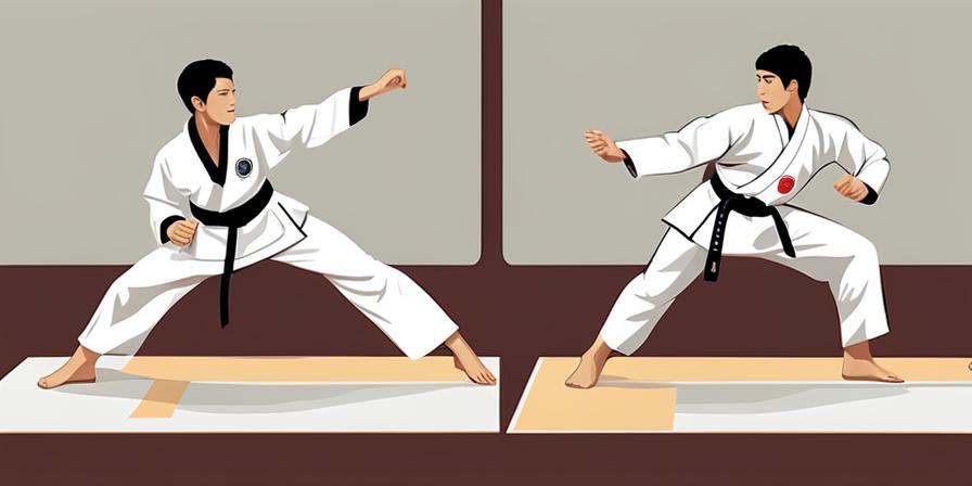 Practicante de taekwondo realizando expresiones numéricas