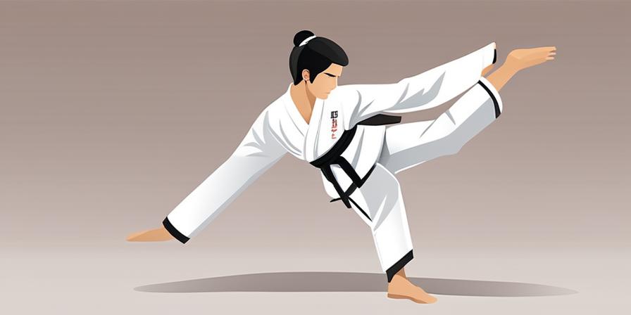 Practicante de Taekwondo ejecutando un Gawi Maki impactante y preciso