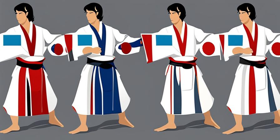 Artes marciales, taekwondo en acción, cultura e historia en una imagen