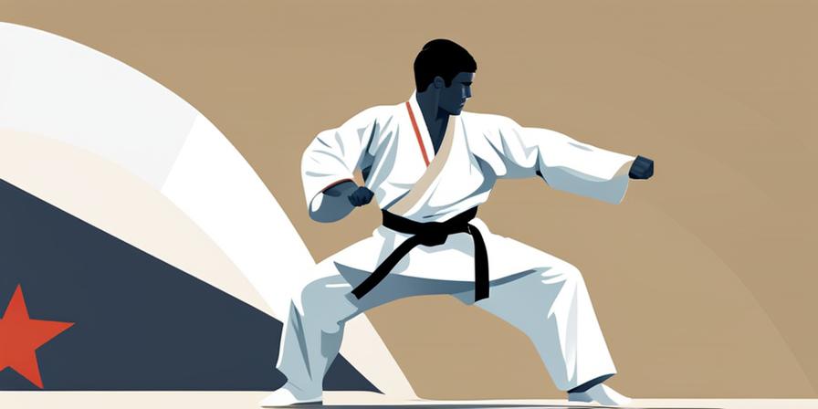 Guerrero de taekwondo confiado en combate