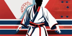 Guerrero de taekwondo practicando con humildad y respeto
