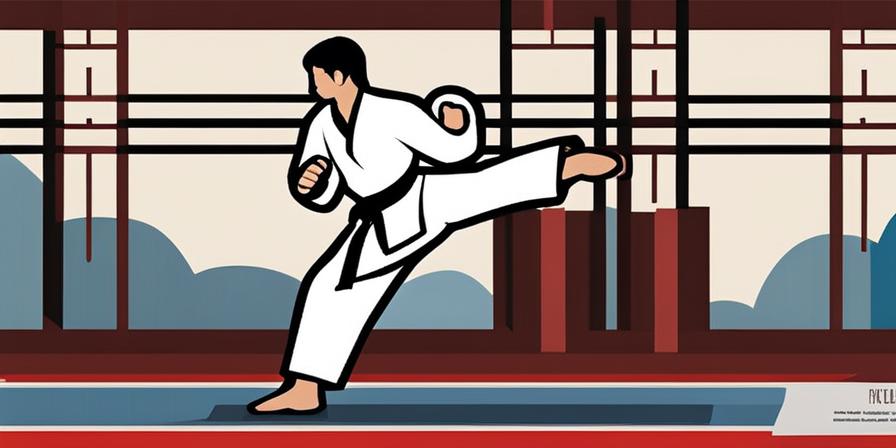 Practicante de taekwondo respirando antes de golpear
