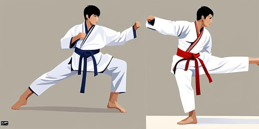 Practicante de taekwondo ejecutando Jansonnal Montong Yop Maki