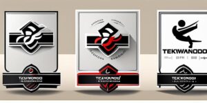 Logo de Taekwondo: Cinturón blanco que se transforma en valores