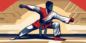 Maestro de Taekwondo practicando antigua técnica marcial