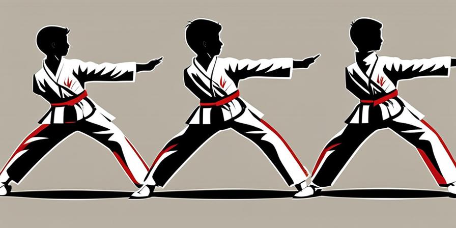 Niño practicando taekwondo con fuerza y concentración