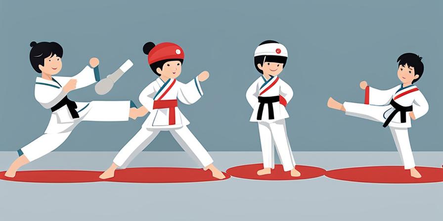 Niño practicando taekwondo con confianza y determinación