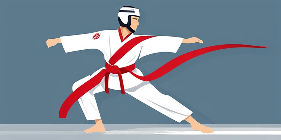 Atleta de taekwondo realizando patadas con determinación y disciplina