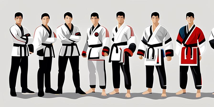 Persona practicando taekwondo y alcanzando una meta en camino ascendente