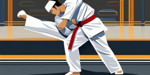 Practicante de taekwondo ejecutando posiciones básicas correctamente