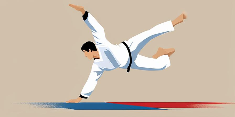 Practicante de taekwondo demostrando posiciones básicas