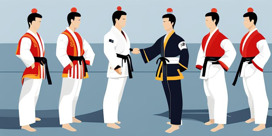 Practicante de taekwondo en postura segura y confiada