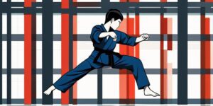 Niño practicando taekwondo con confianza y concentración