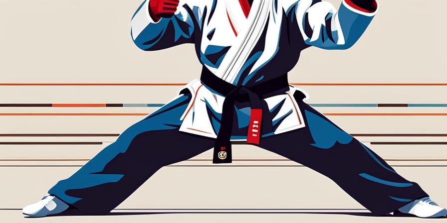 Artista marcial enérgico practicando taekwondo con determinación y concentración