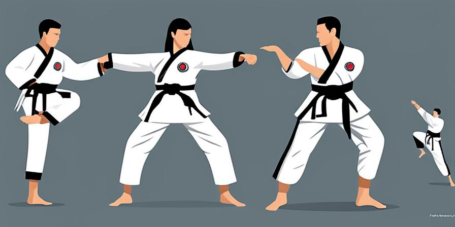 Persona practicando taekwondo con determinación y disciplina