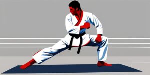 Practicante de taekwondo ejecutando golpes de forma
