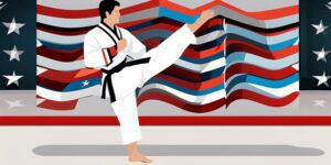 Practicante de taekwondo en concentración para el combate