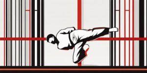 Practicante de Taekwondo ejecutando una patada alta