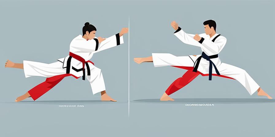 Practicante de taekwondo realizando defensa con Olgul Bakat Maki