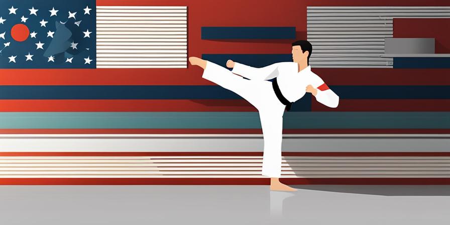 Practicante de Taekwondo realizando una patada poderosa