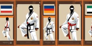 Practicante de taekwondo demostrando etiqueta y disciplina con orgullo