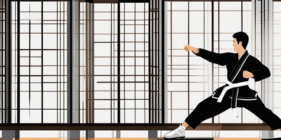 Practicante de taekwondo realiza patada giratoria con precisión