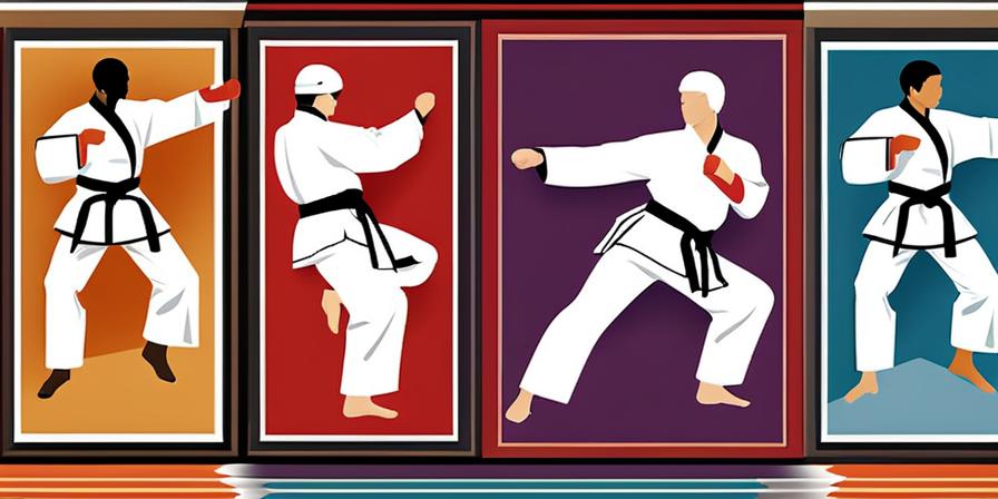 Taekwondoist executing a powerful kick