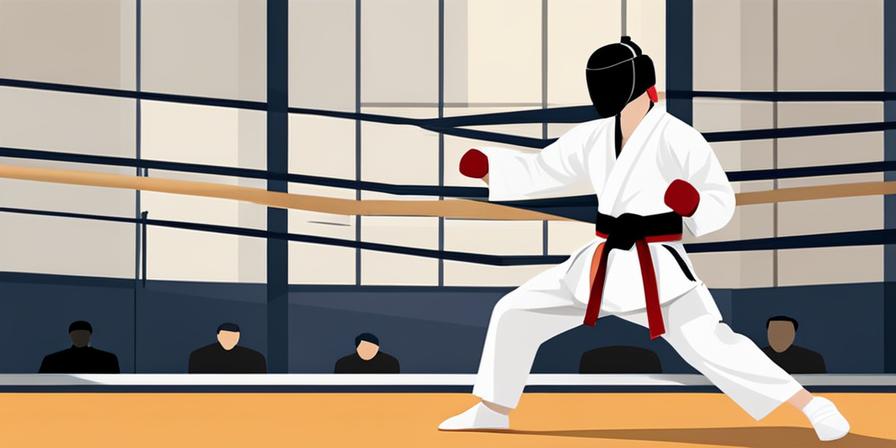 Practicante de taekwondo en posición de combate