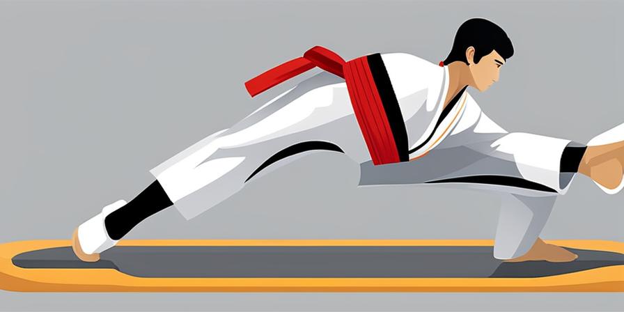 Practicante de taekwondo ejecutando un gancho