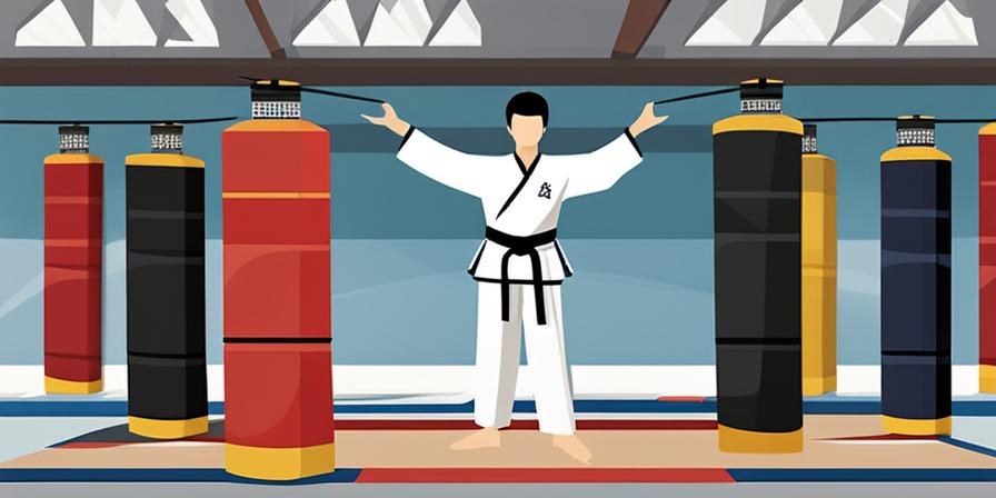 Practicante de taekwondo recibiendo consejos de su entrenador