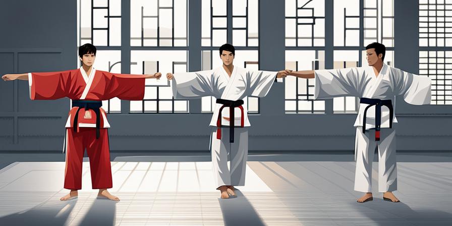 Principiante practicando los 5 ejercicios básicos de taekwondo